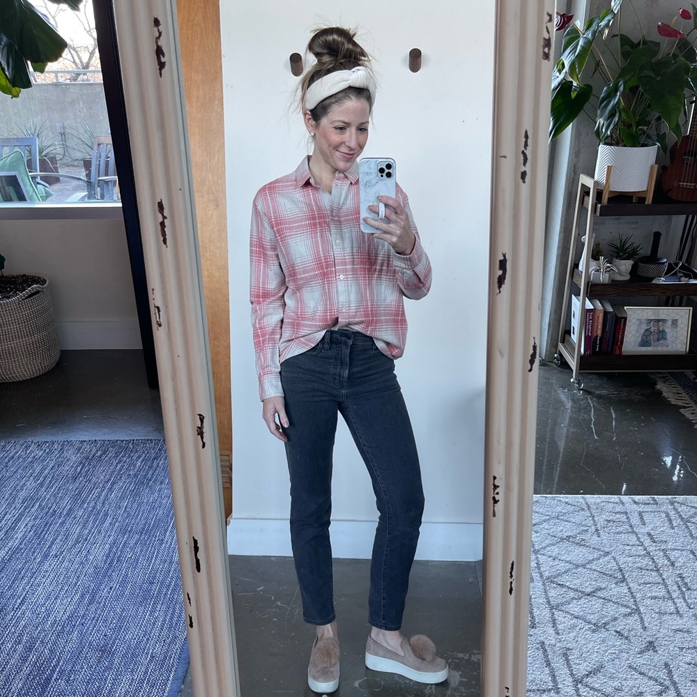 NWT Madewell XXS Oversized Cozy Plaid Button Down